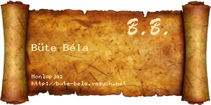 Büte Béla névjegykártya